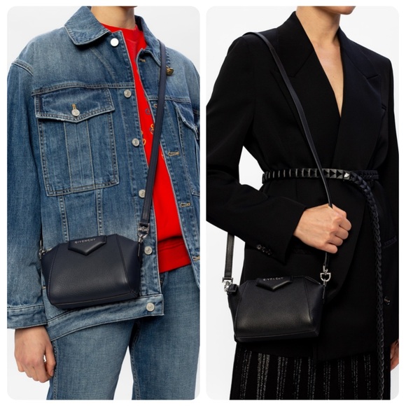 $1200 Givenchy antigona nano black leather crossbody bag purse - Picture 3 of 14